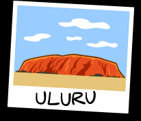 Illustration of Uluru with sky and sand