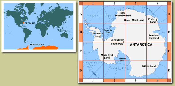 Map of the world with detail of Antarctica